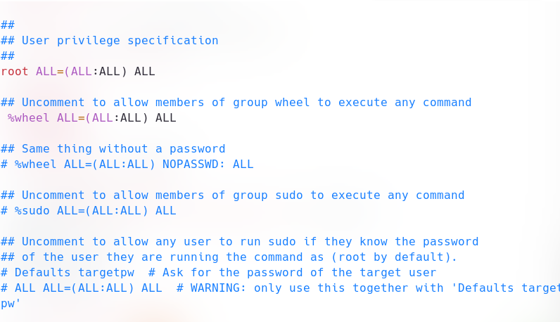 sudoers配置